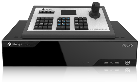 The Milesight Pro NVR 8000 and keyboard.