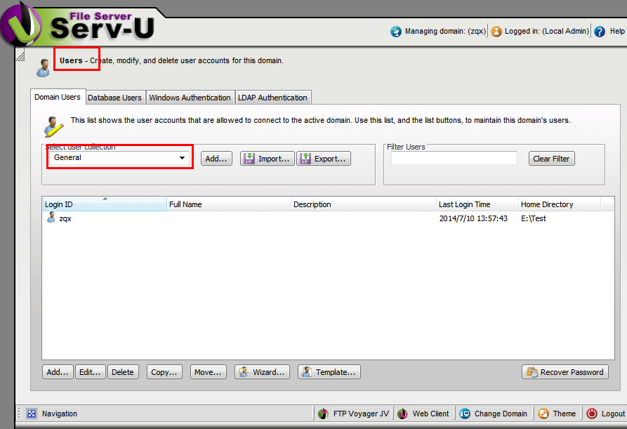 Serv-U software