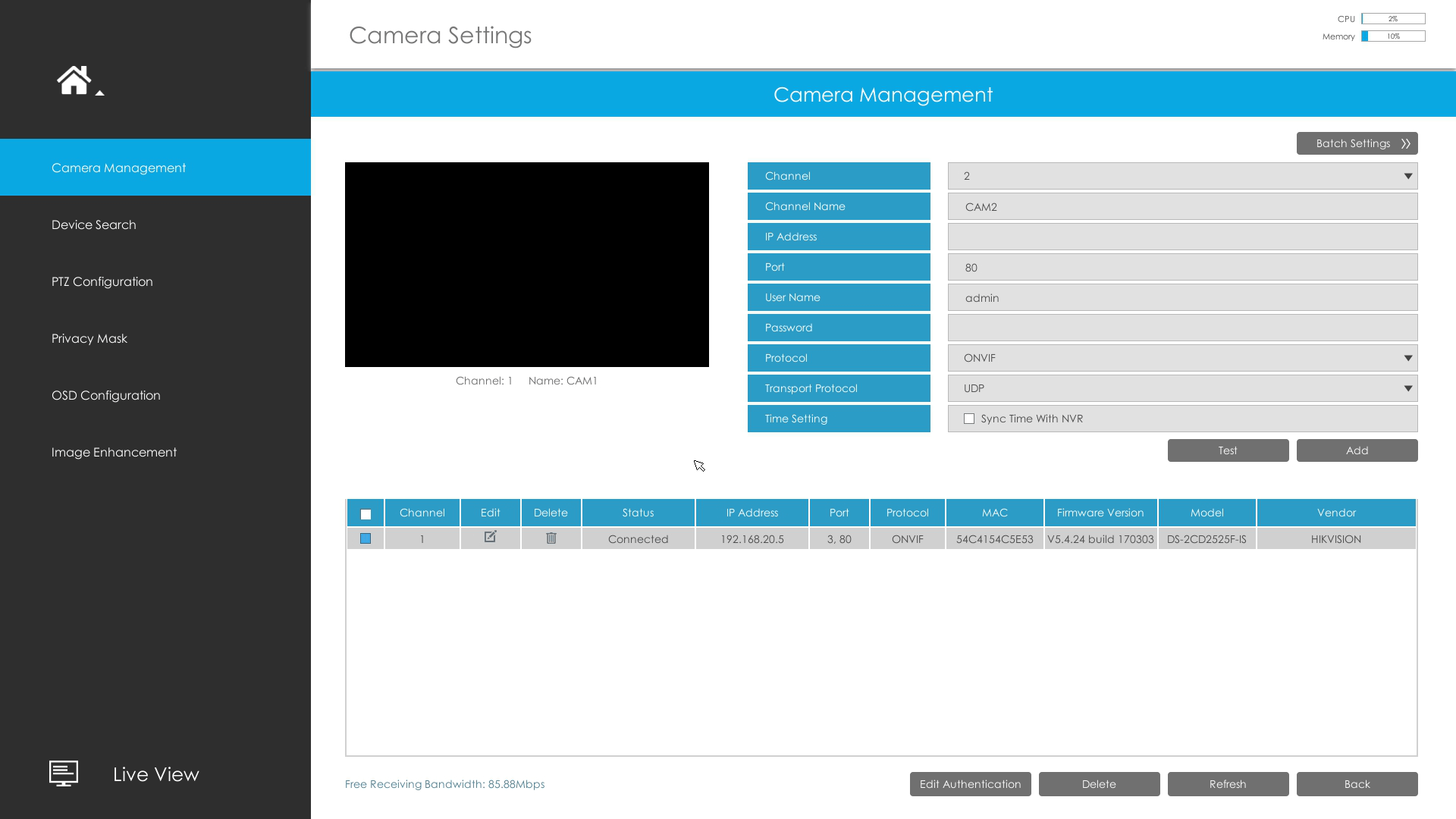 Camera Management