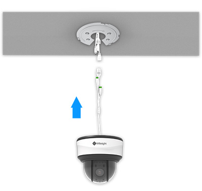 Connect cables of Mini PTZ Dome Camera