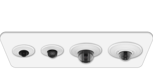 recessed camera mount of dome cameras