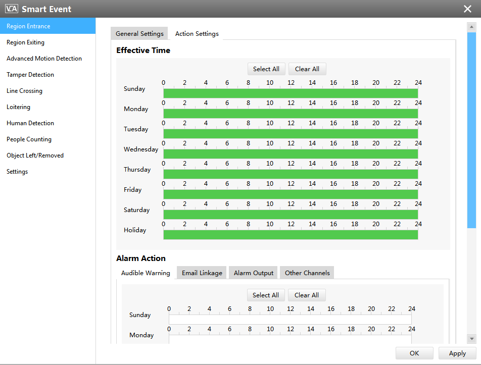 set VCA function with Milesight CMS