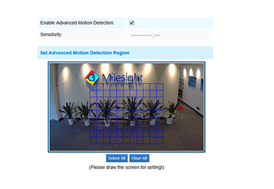 set step of advanced motion detection