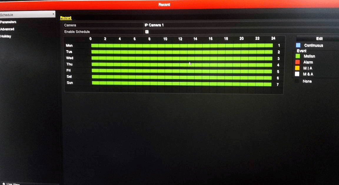 Motion detection on Hikvision NVR