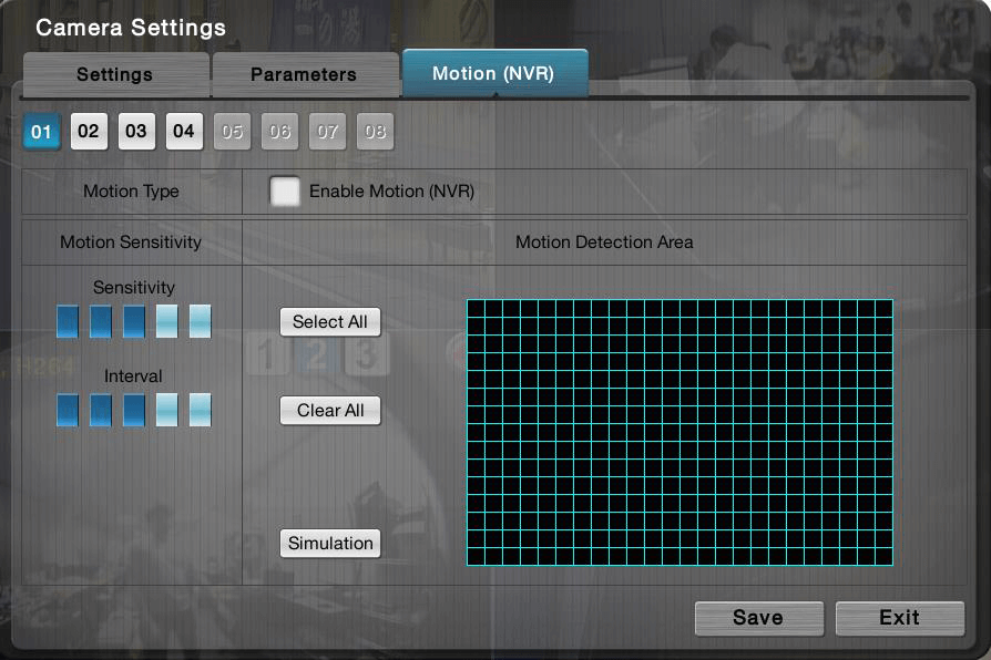 Motion detection on NUUO NVR