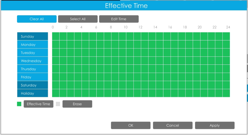 Event Record Settings