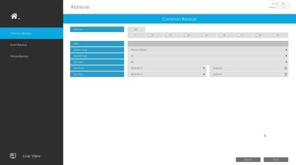 Common Backup in Retrieve interface